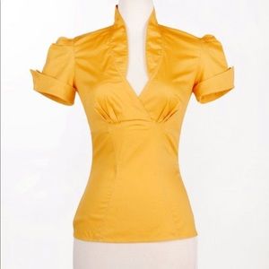 Sean Top in Gold Poplin L